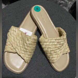 NINE WEST Women's Woven Sandal 8 Tan NWT $32